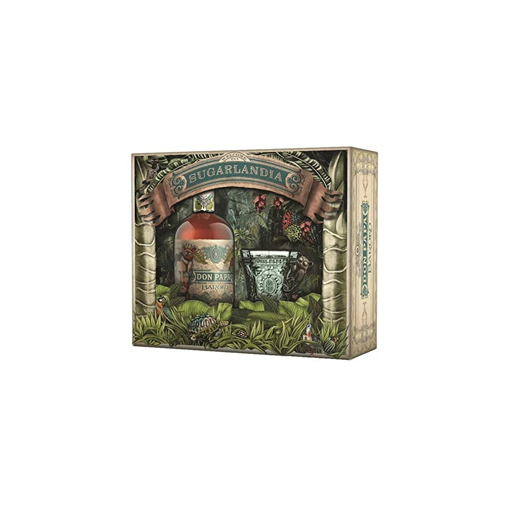 Coffret Don Papa BAROKO Rhum Sugarlandia + 1 verre 40° 70 cl Philippines