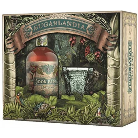 Coffret Don Papa BAROKO Rhum Sugarlandia + 1 verre 40° 70 cl Philippines