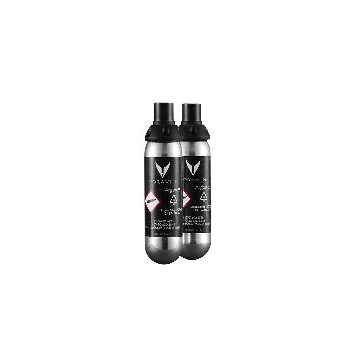 Coravin Lot de 2 capsules de recharge à gaz argon
