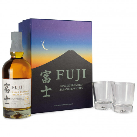 Whisky Fuji Single Blended - Coffret 2 verres 50% - Distillerie Fuji
