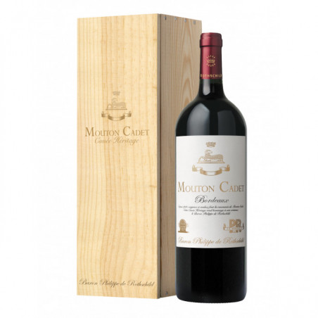 Magnum de Mouton Cadet Cuvée Héritage 2022 - Coffret Bois avec glissière