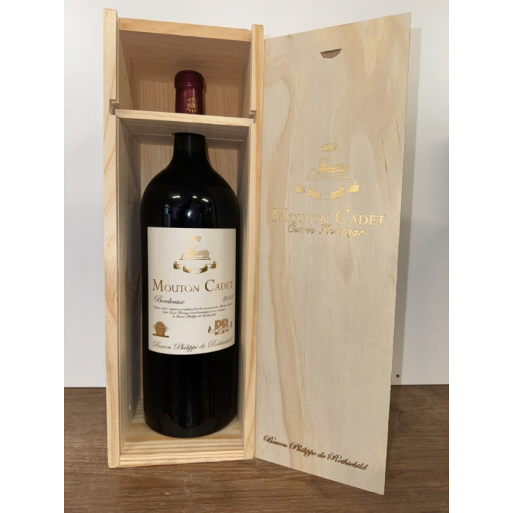 Magnum de Mouton Cadet Cuvée Héritage 2022 - Coffret Bois - Baron Philippe de Rothschild - Bordeaux - 150cl - Le Verre Canaille.