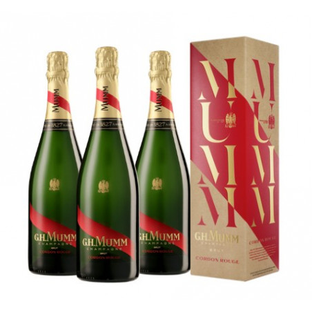 Champagne Cordon Rouge Brut  sous étui -  GH MUMM par 3x75 cl