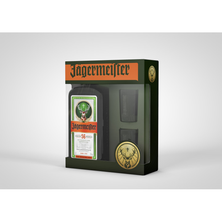 Coffret JAGERMEITER 1 bouteille 70cl + 2 verres shooters