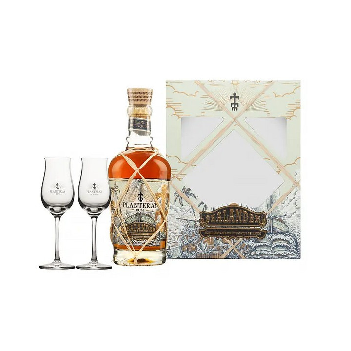 PLANTERAY RUM Sealander Coffret 2 verres - 70 cl - Le Verre Canaille.com