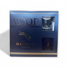 Coffret Meukow V.S.O.P Superior Cognac + 2 verres 40% Vol. 70cl
