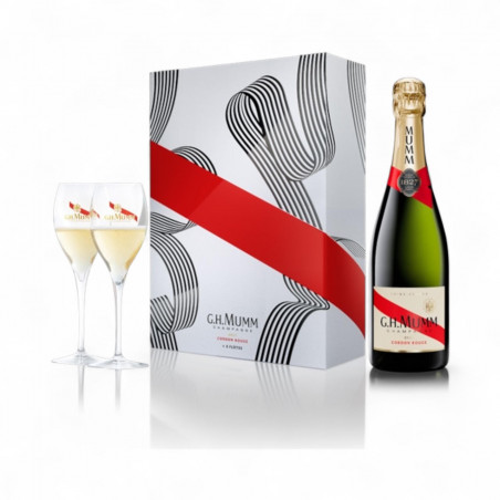 Coffret Cordon Rouge Brut + 2 verres  - Champagne GH MUMM