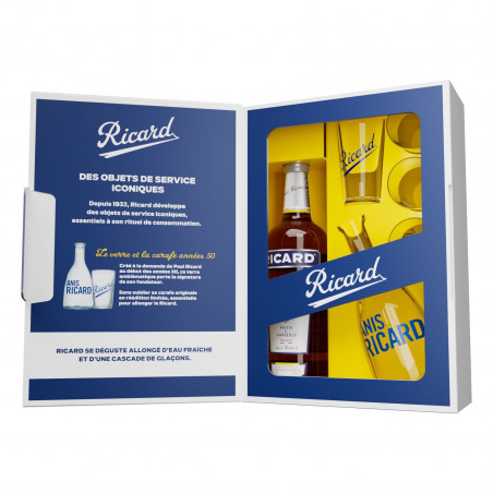 Coffret Ricard Années 50  Pastis original + 1 carafe + 4 verres