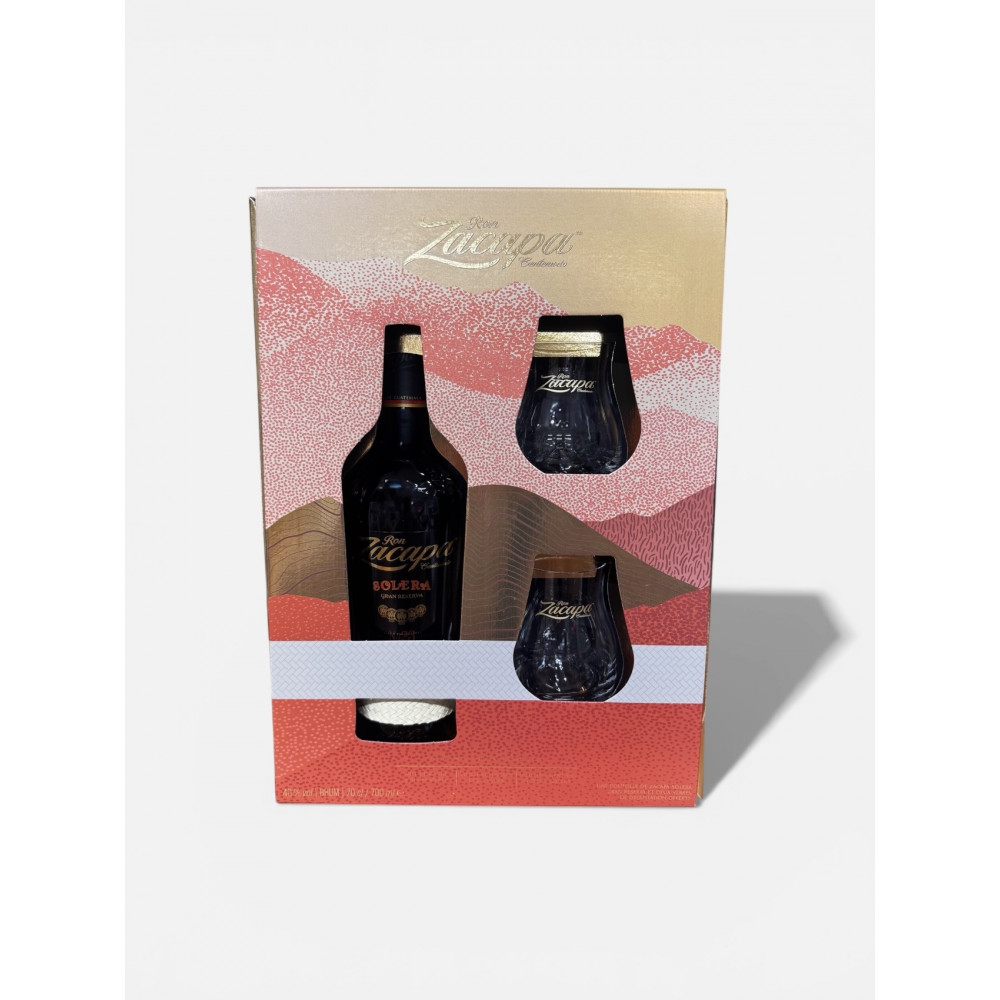 ZACAPA Edicion NEGRA Rhum Coffret + 2 VERRES Guatemala