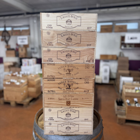 Caisses Bois plates 6 bouteilles VIDE - 8€ la pièce.