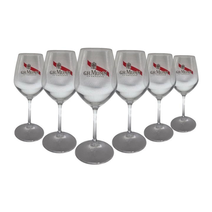 6 verres de champagne Mumm